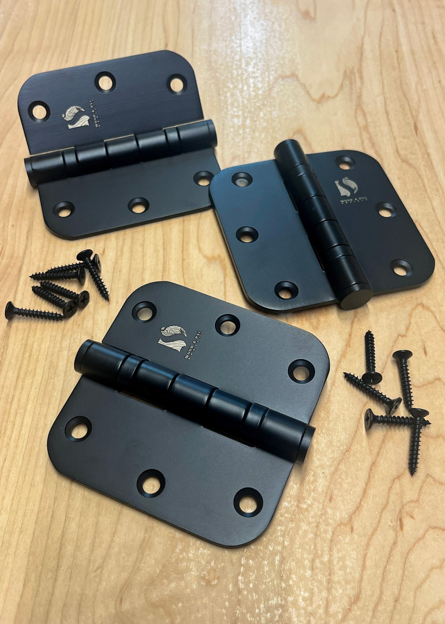 Ball Bearing Door Hinges 3.5’ x 3.5’ Black Stainless Steel (3 Pack)